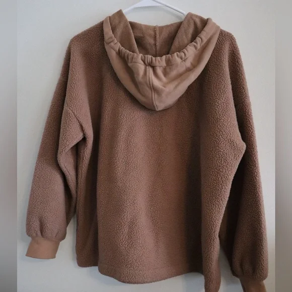 Madewell Teddy Sherpa Hoodie Pullover Sweatshirt - Picture 3 of 5